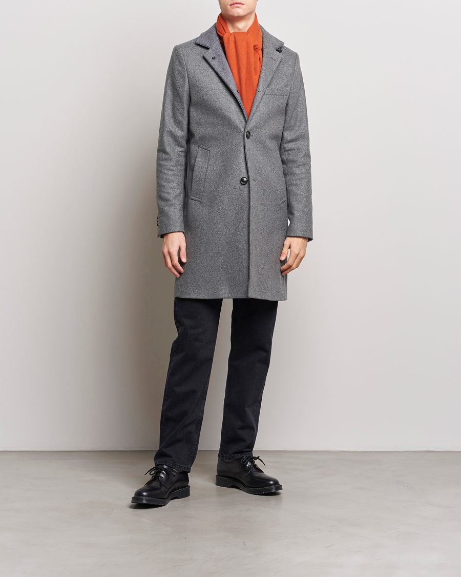 Mies | Takit | J.Lindeberg | Holger Melton Coat Mid Grey Mel