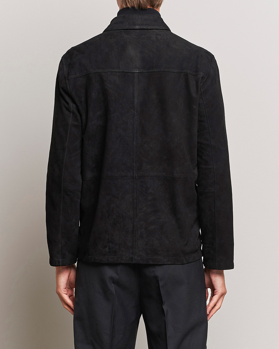 Mies | Takit | J.Lindeberg | Jonah Suede Zip Overshirt Black