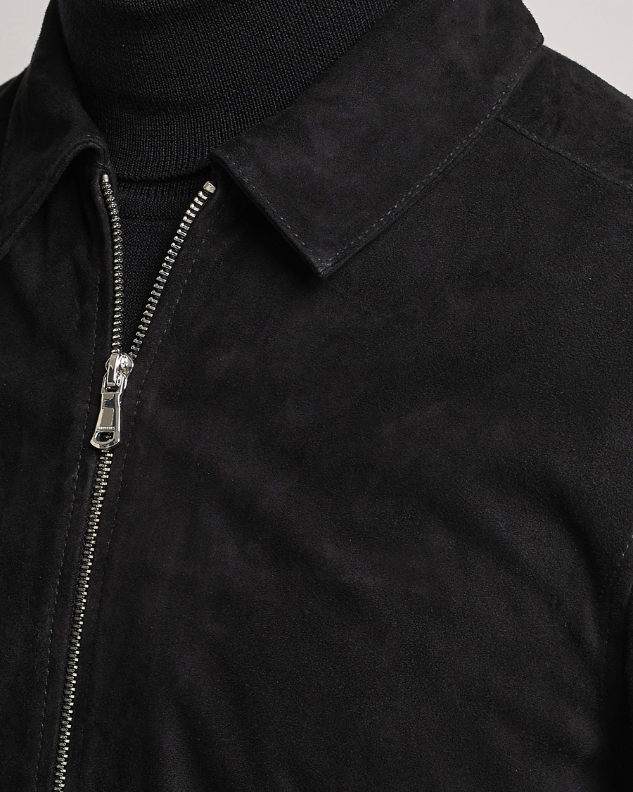 Mies | Takit | J.Lindeberg | Jonah Suede Zip Overshirt Black