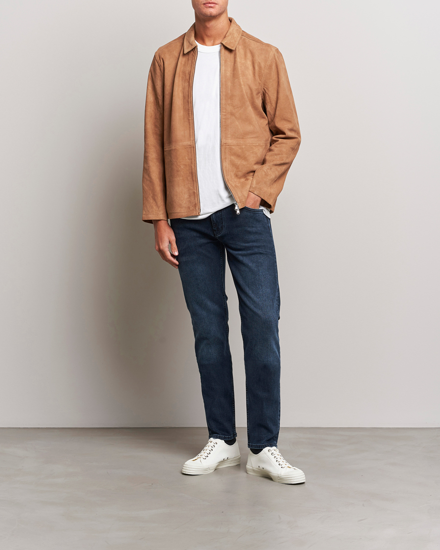 Mies | Takit | J.Lindeberg | Jonah Suede Zip Overshirt Chipmunk