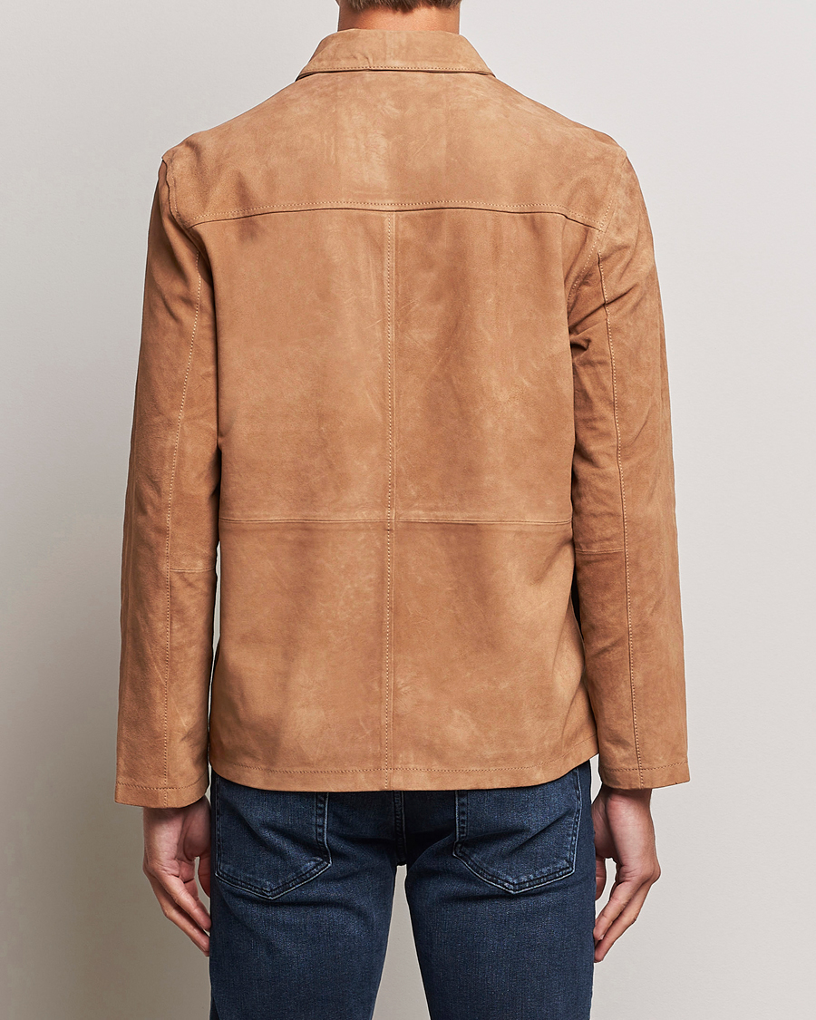Mies | Takit | J.Lindeberg | Jonah Suede Zip Overshirt Chipmunk