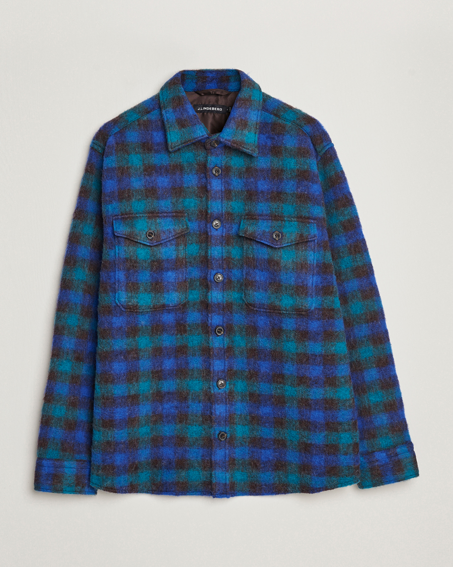 Mies | Takit | J.Lindeberg | Carter Check Wool Mix Overshirt Surf The Web