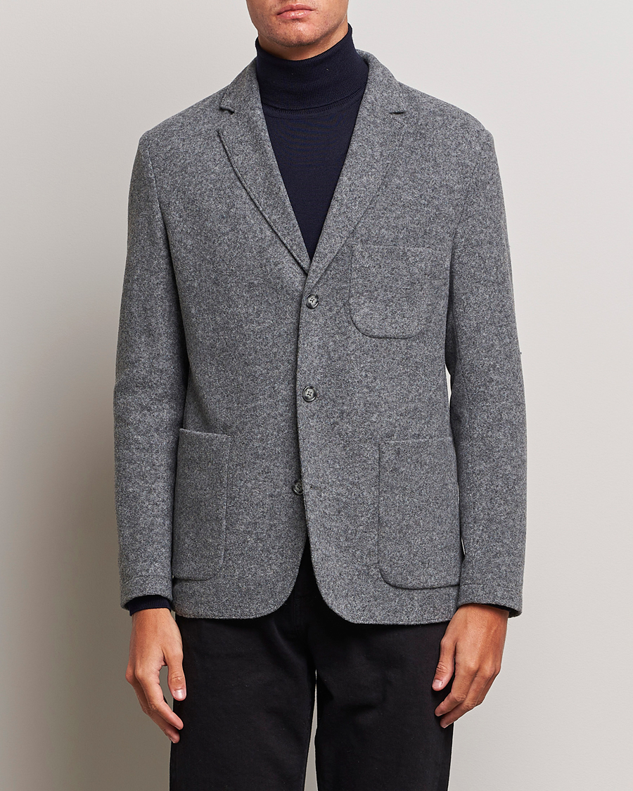 Mies | Pikkutakit | J.Lindeberg | Carlton Wool Cardigan Blazer Mid Grey Mel