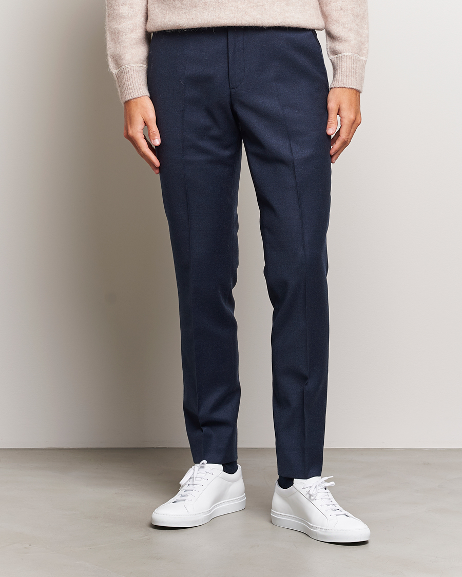 Mies | Flanellihousut | J.Lindeberg | Grant Stretch Flannel Trousers Navy