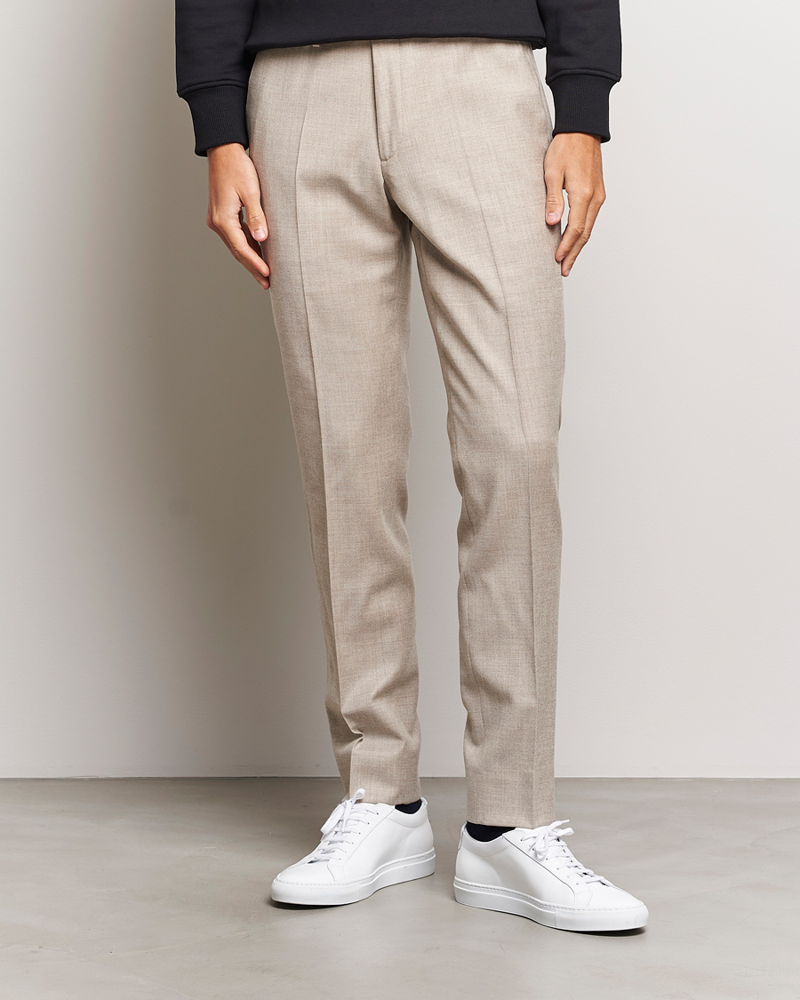 Mies | J.Lindeberg | J.Lindeberg | Grant Stretch Flannel Trousers Oyster Grey