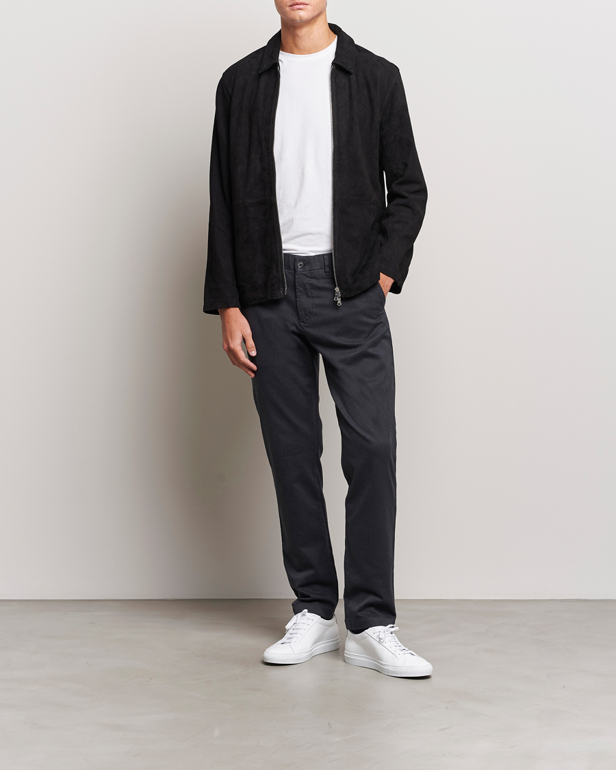 Mies | Housut | J.Lindeberg | Chaze Flannel Twill Pants Dark Grey