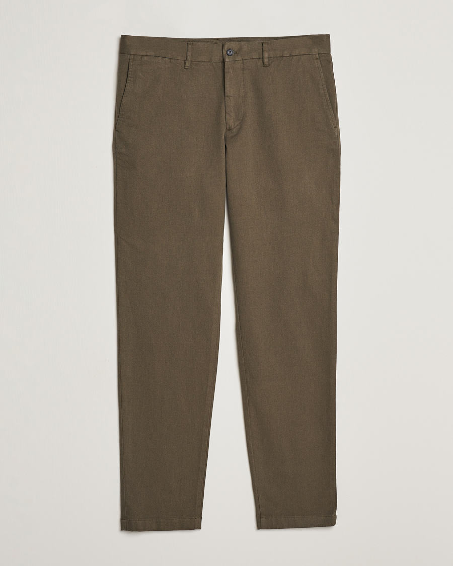 Mies | Housut | J.Lindeberg | Chaze Flannel Twill Pants Forest Green