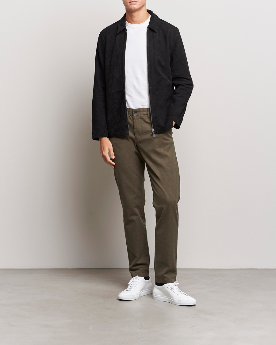 Mies | Housut | J.Lindeberg | Chaze Flannel Twill Pants Forest Green
