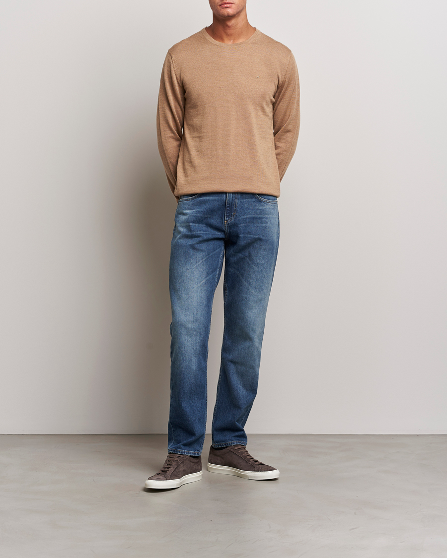 Mies | Puserot | J.Lindeberg | Lyle True Merino Crew Neck Pullover Chipmunk Melange