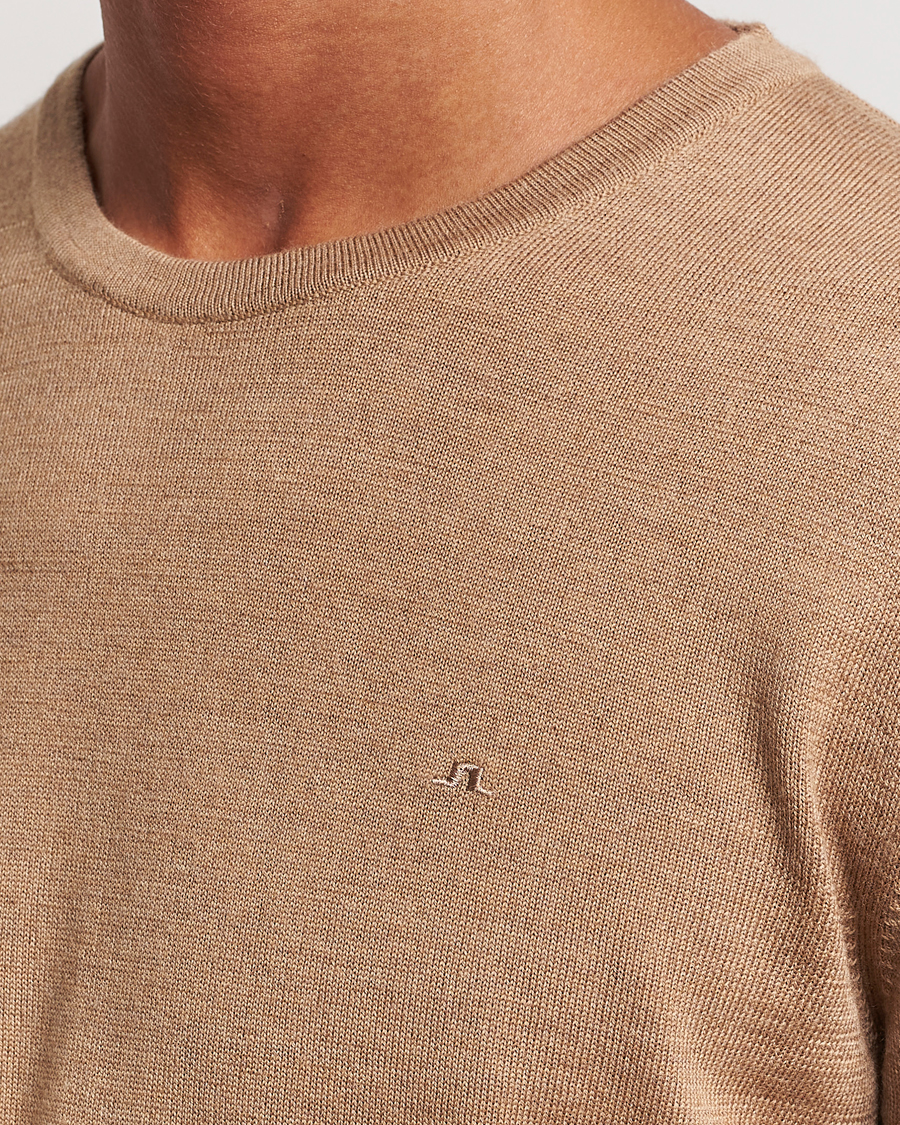 Mies | Puserot | J.Lindeberg | Lyle True Merino Crew Neck Pullover Chipmunk Melange