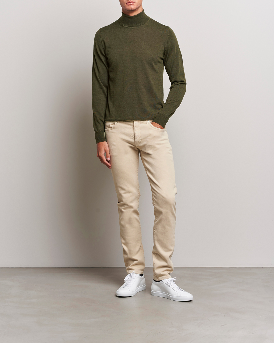 Mies | Puserot | J.Lindeberg | Lyd True Merino Polo Forest Green