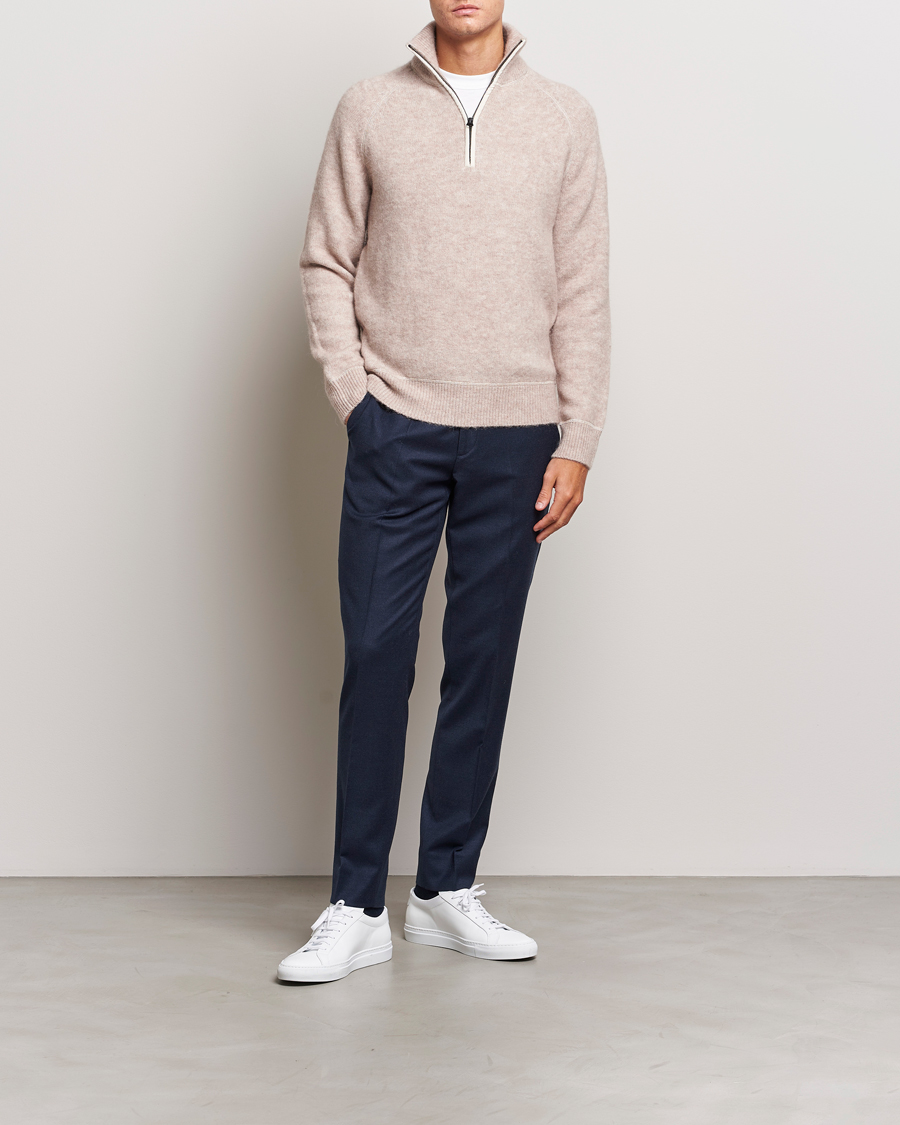 Mies | Puserot | J.Lindeberg | Wilton Half Zip Sweater Oyster Grey
