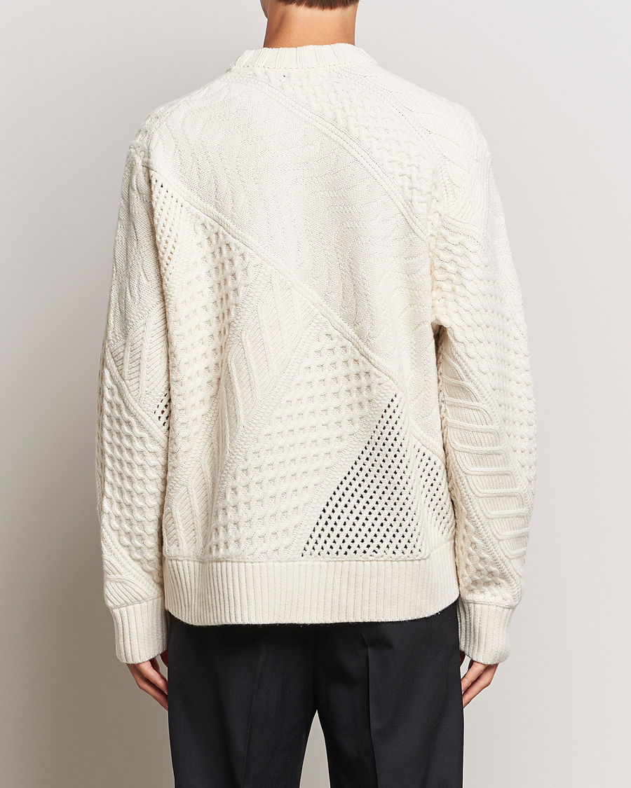Mies | Puserot | J.Lindeberg | Savio Cable Knit Mock Neck Cloud White