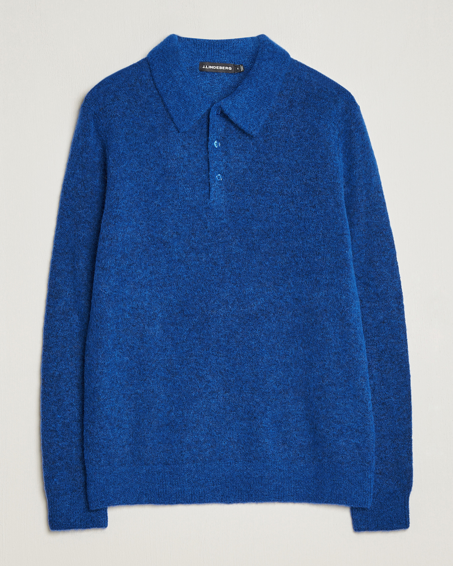 Mies | Puserot | J.Lindeberg | Hayden Hairy Polo Knit Surf The Web
