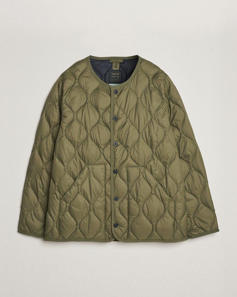 Mies | Takit | TAION | Military Crew Neck Down Jacket Dark Olive