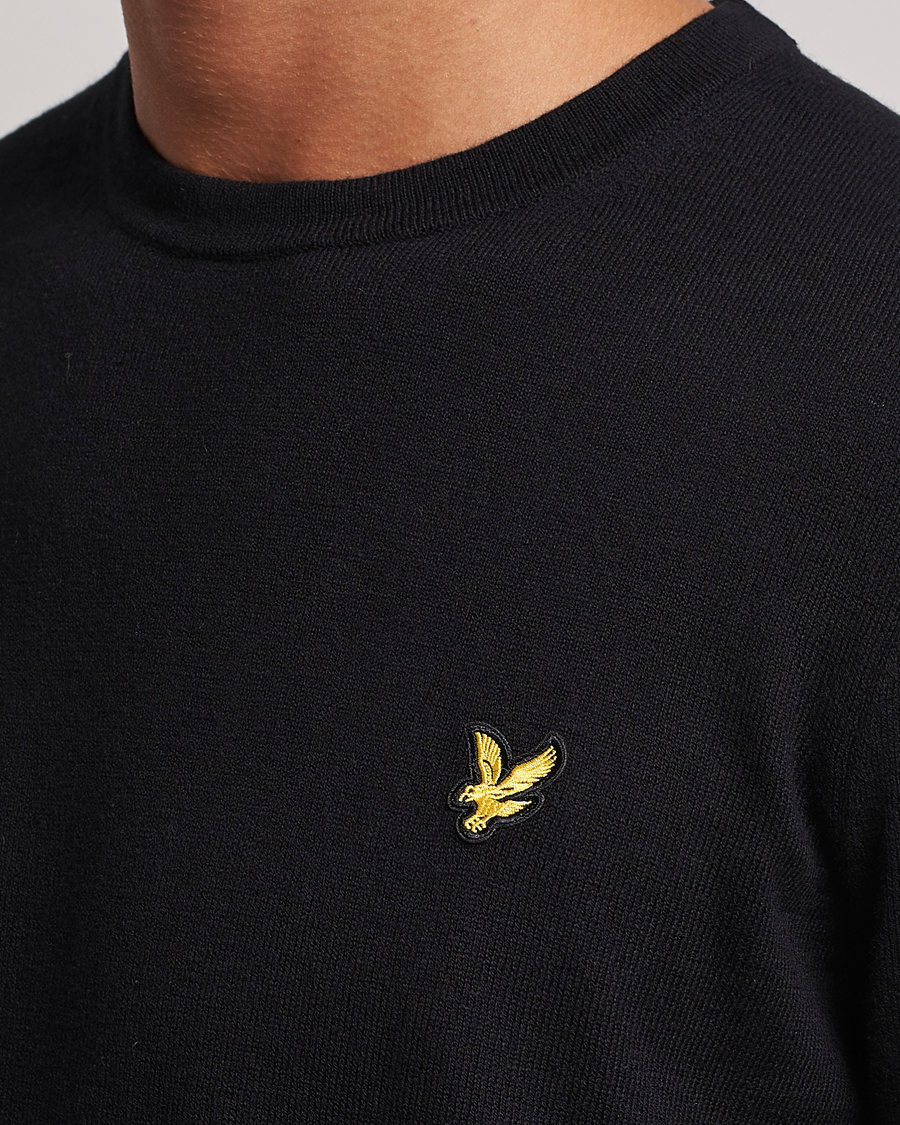 Mies | Puserot | Lyle & Scott | Cotton/Merino Crew Neck Jumper Jet Black