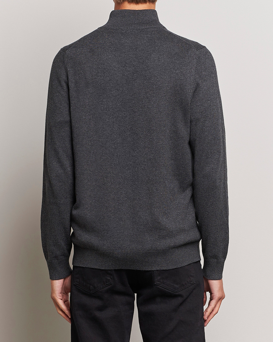 Mies | Puserot | Lyle & Scott | Cotton/Merino Half Zip Charcoal Marl