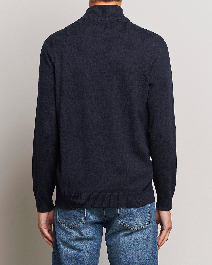 Mies | Puserot | Lyle & Scott | Cotton/Merino Half Zip Dark Navy