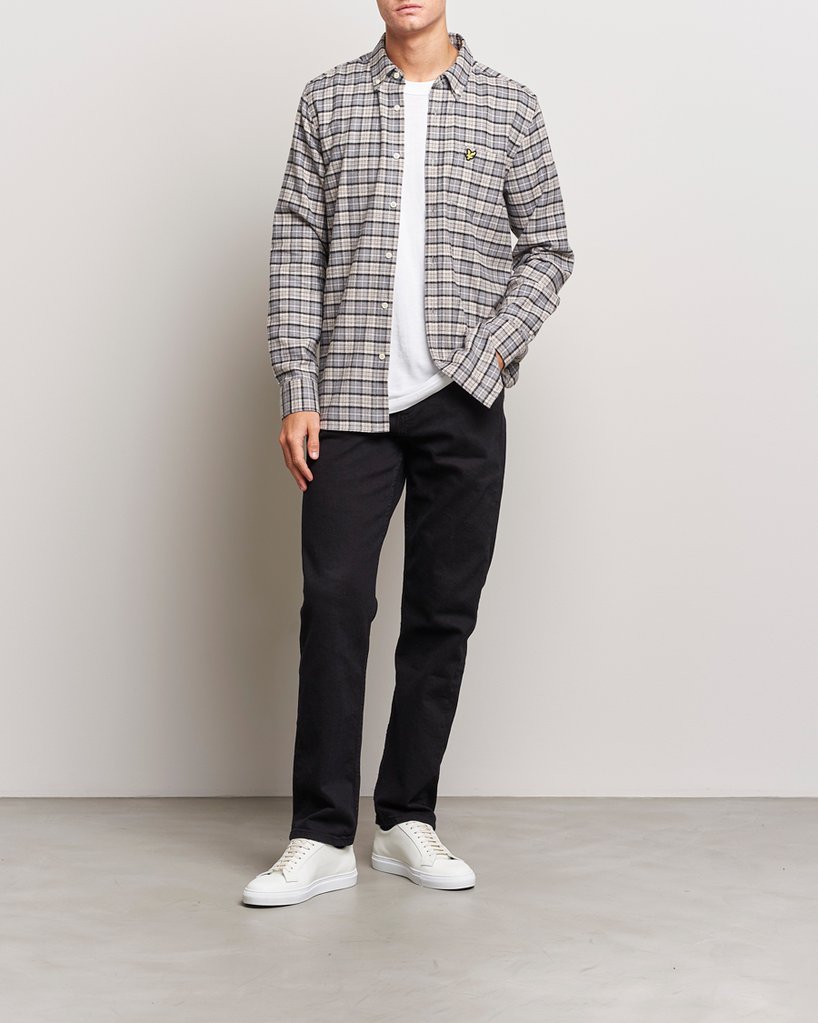 Mies | Kauluspaidat | Lyle & Scott | Checked Flannel Button Down Shirt Cove White