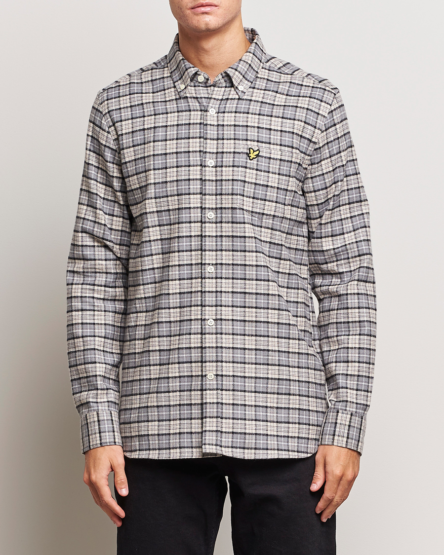 Mies | Kauluspaidat | Lyle & Scott | Checked Flannel Button Down Shirt Cove White