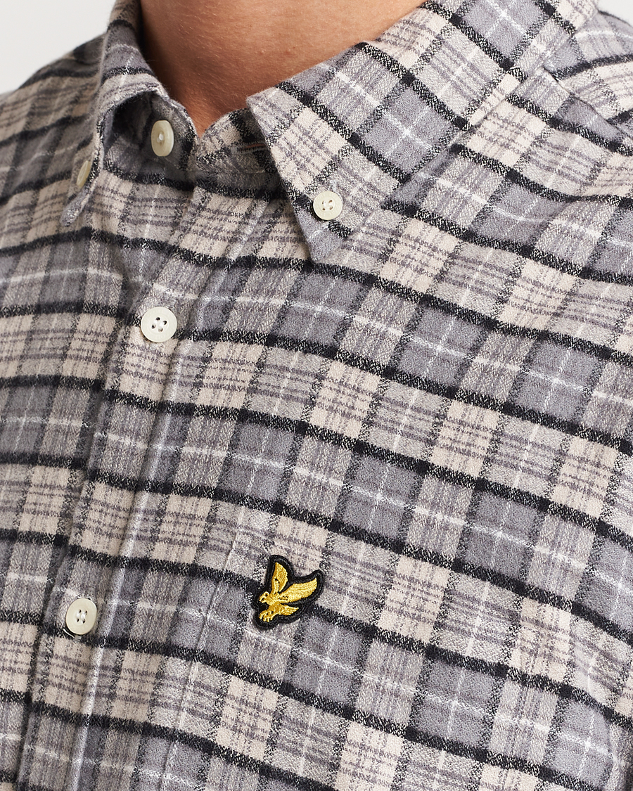 Mies | Kauluspaidat | Lyle & Scott | Checked Flannel Button Down Shirt Cove White