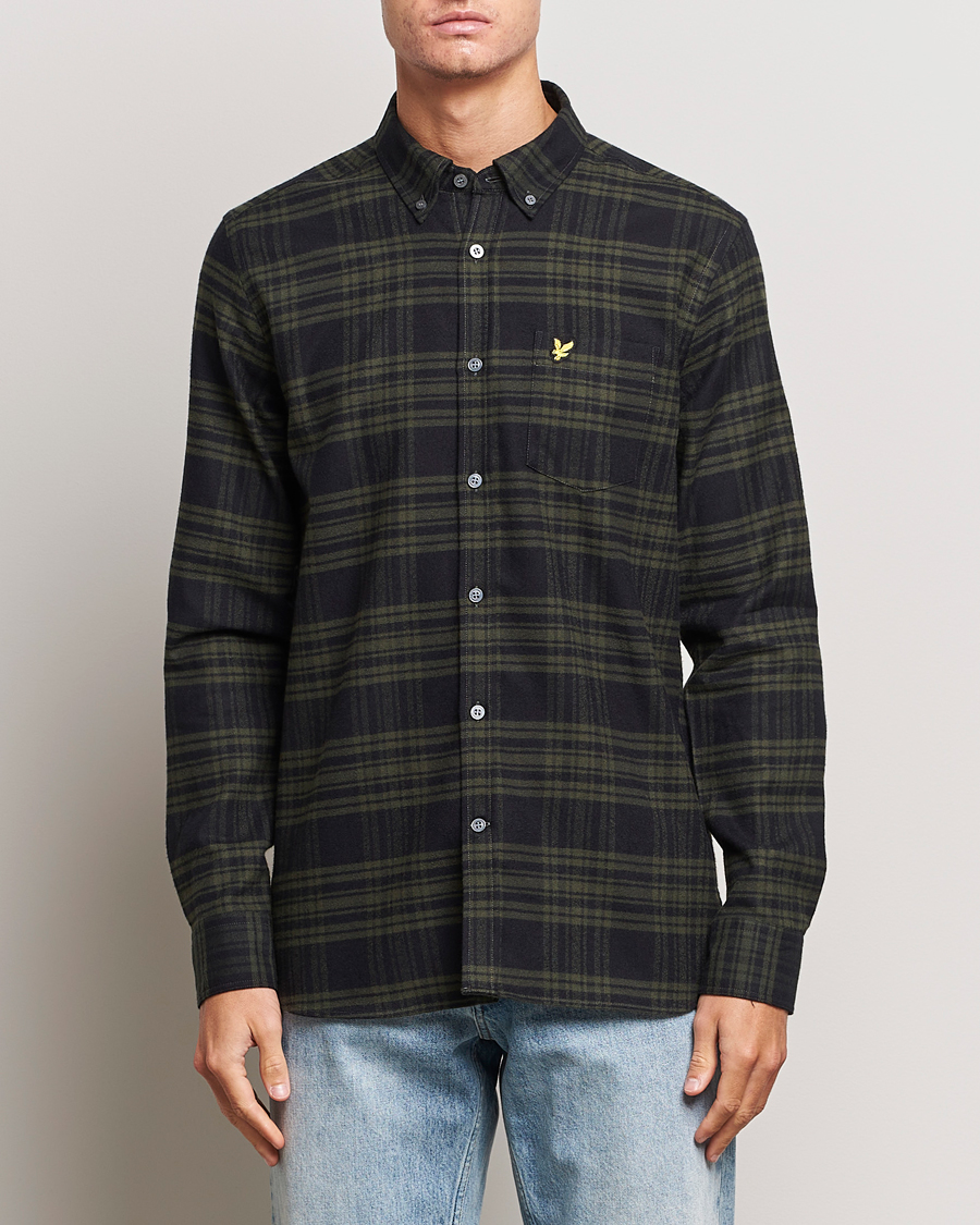 Mies |  | Lyle & Scott | Checked Flannel Button Down Shirt Mountain Moss