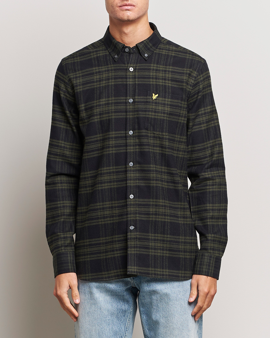 Mies | Kauluspaidat | Lyle & Scott | Checked Flannel Button Down Shirt Mountain Moss