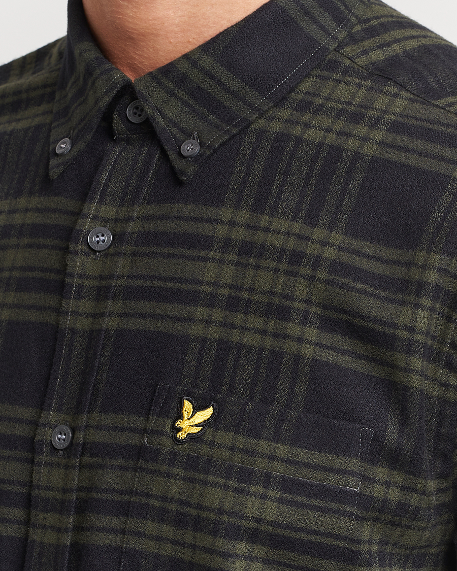 Mies | Kauluspaidat | Lyle & Scott | Checked Flannel Button Down Shirt Mountain Moss