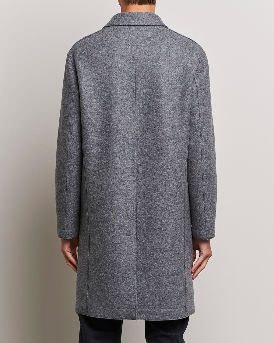 Mies | Takit | Harris Wharf London | Pressed Wool Mac Coat Grey Moul