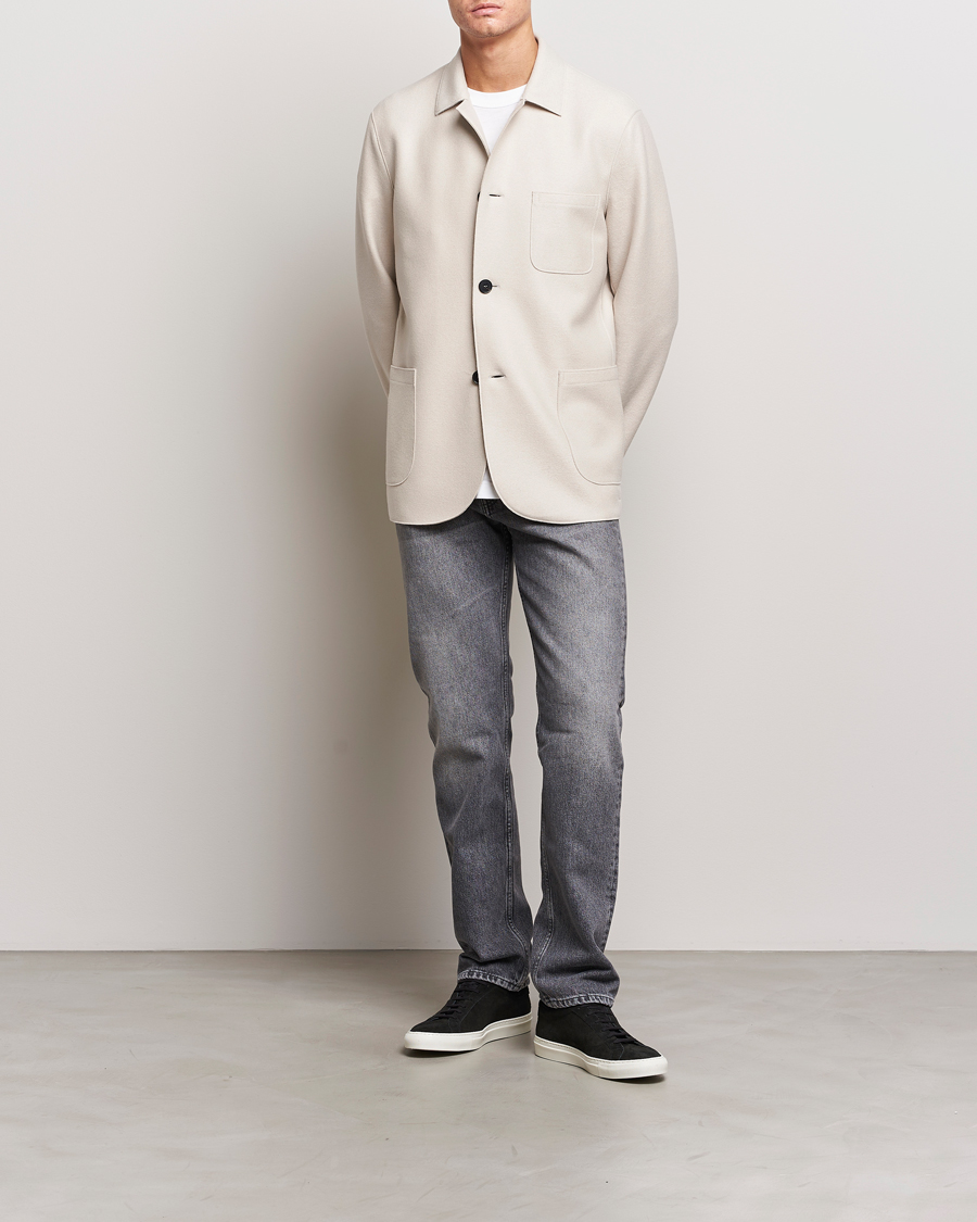 Mies | Pikkutakit | Harris Wharf London | Dropped Shoulder Wool Jacket Cream