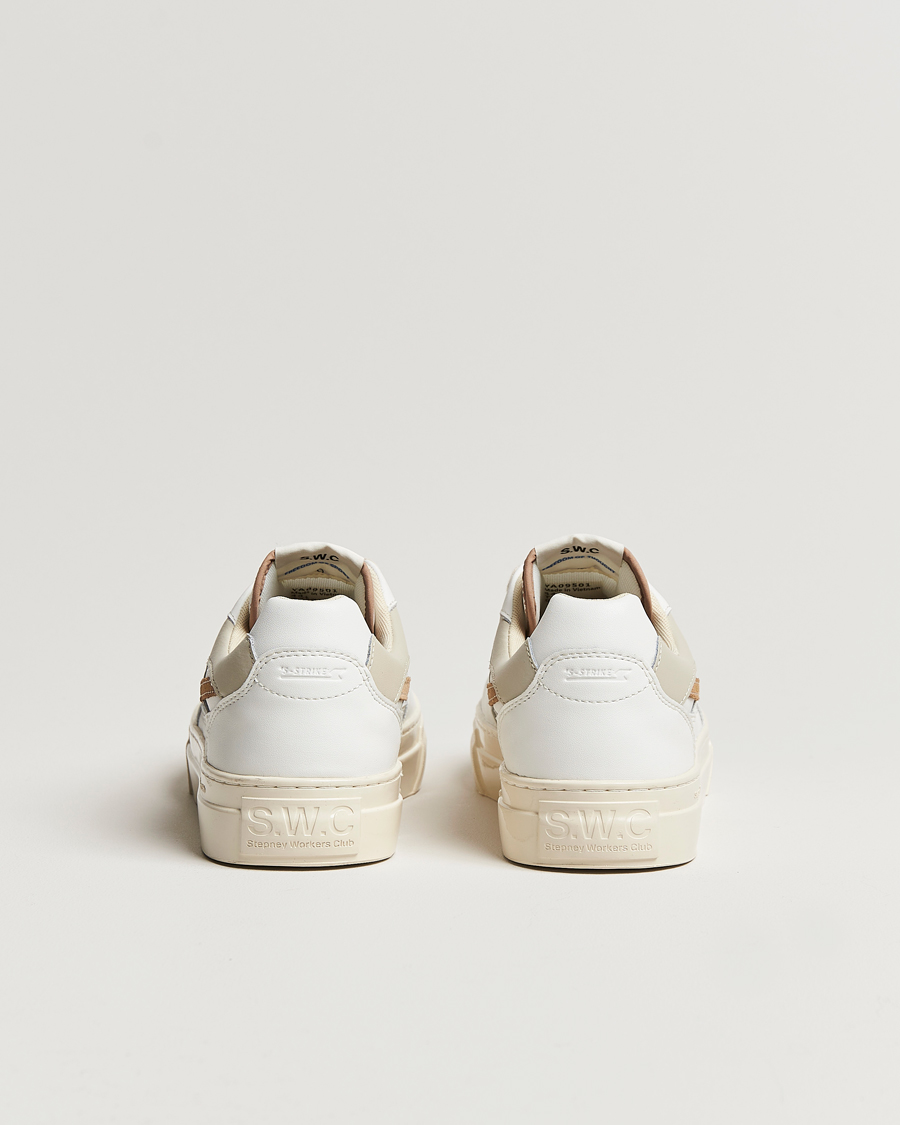 Mies | Stepney Workers Club Pearl S-Strike Leather Sneaker White/Earth | Stepney Workers Club | Pearl S-Strike Leather Sneaker White/Earth