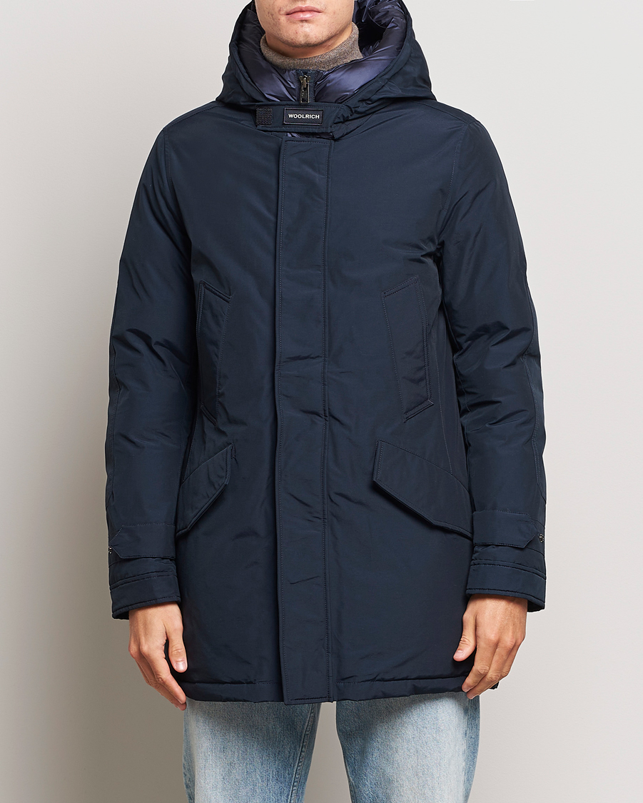 Mies | Takit | Woolrich | Polar High Collar Parka Melton Blue