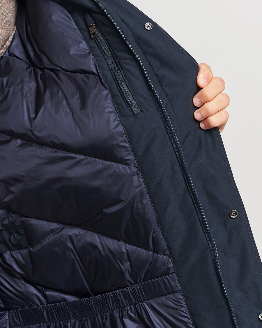 Mies | Takit | Woolrich | Polar High Collar Parka Melton Blue