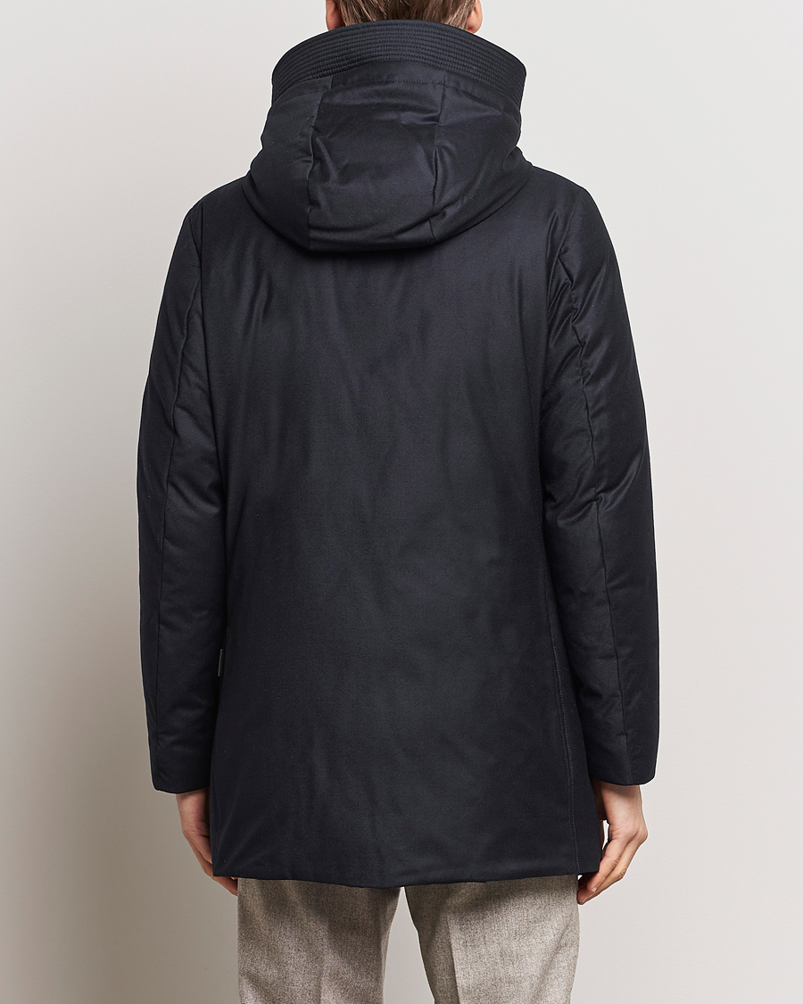 Mies | Takit | Woolrich | Luxe Loro Piana Long Parka Melton Blue