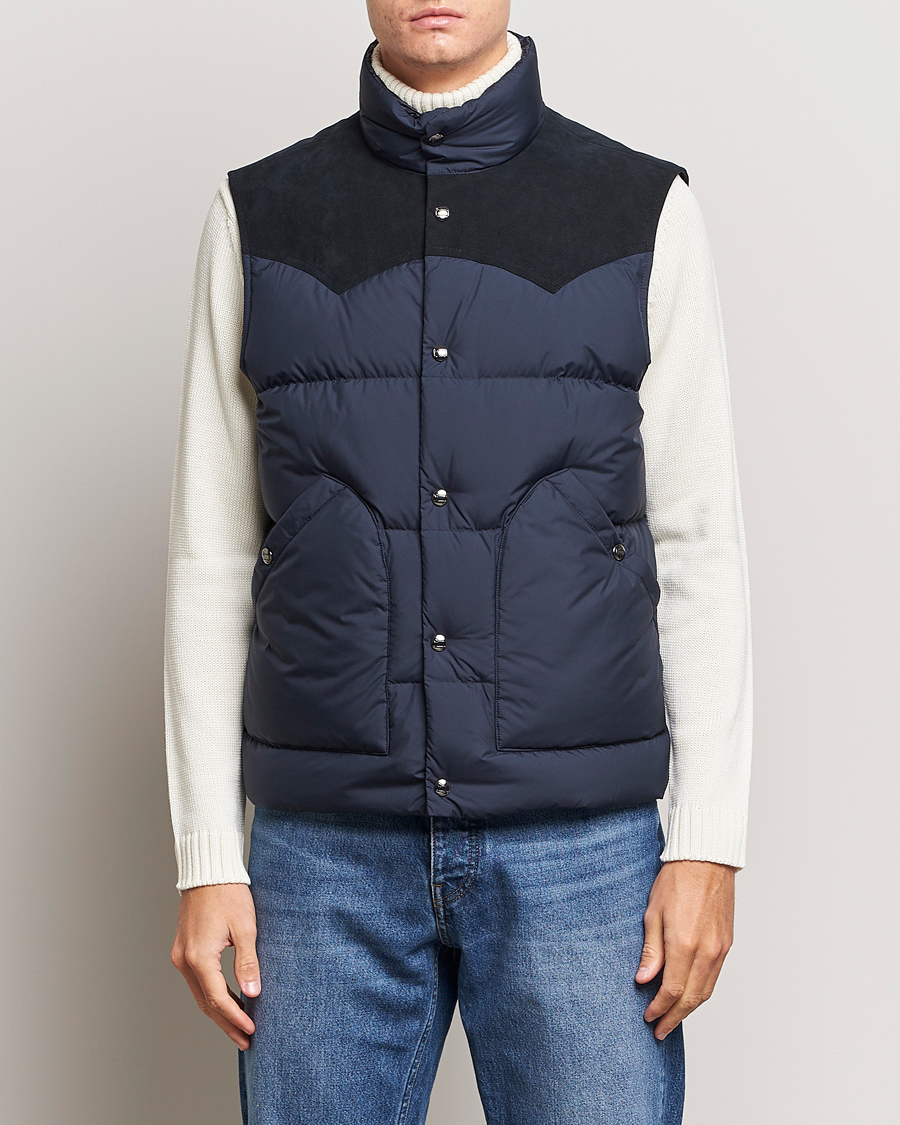 Mies | Takit | Woolrich | Western Down Vest Melton Blue