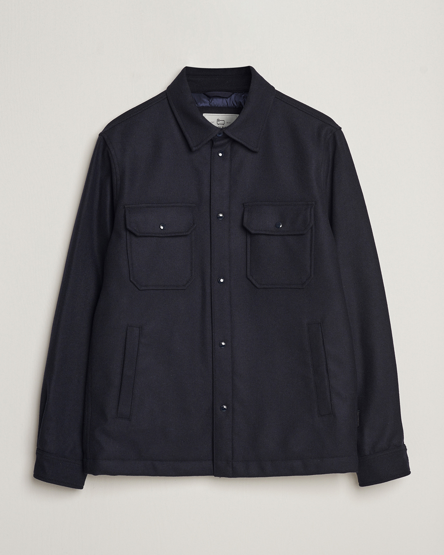 Mies | Takit | Woolrich | Alaskan Melton Wool Overshirt Melton Blue