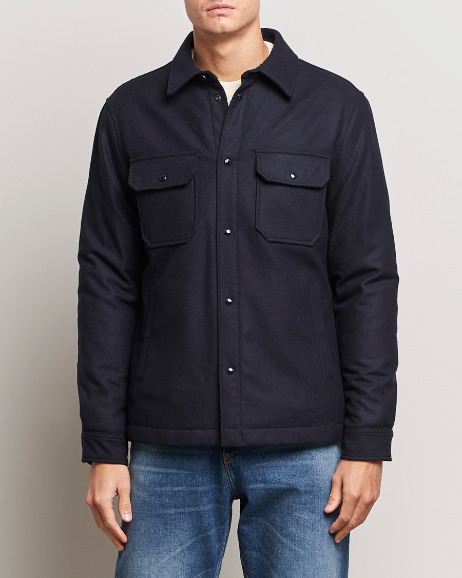 Mies | Takit | Woolrich | Alaskan Melton Wool Overshirt Melton Blue
