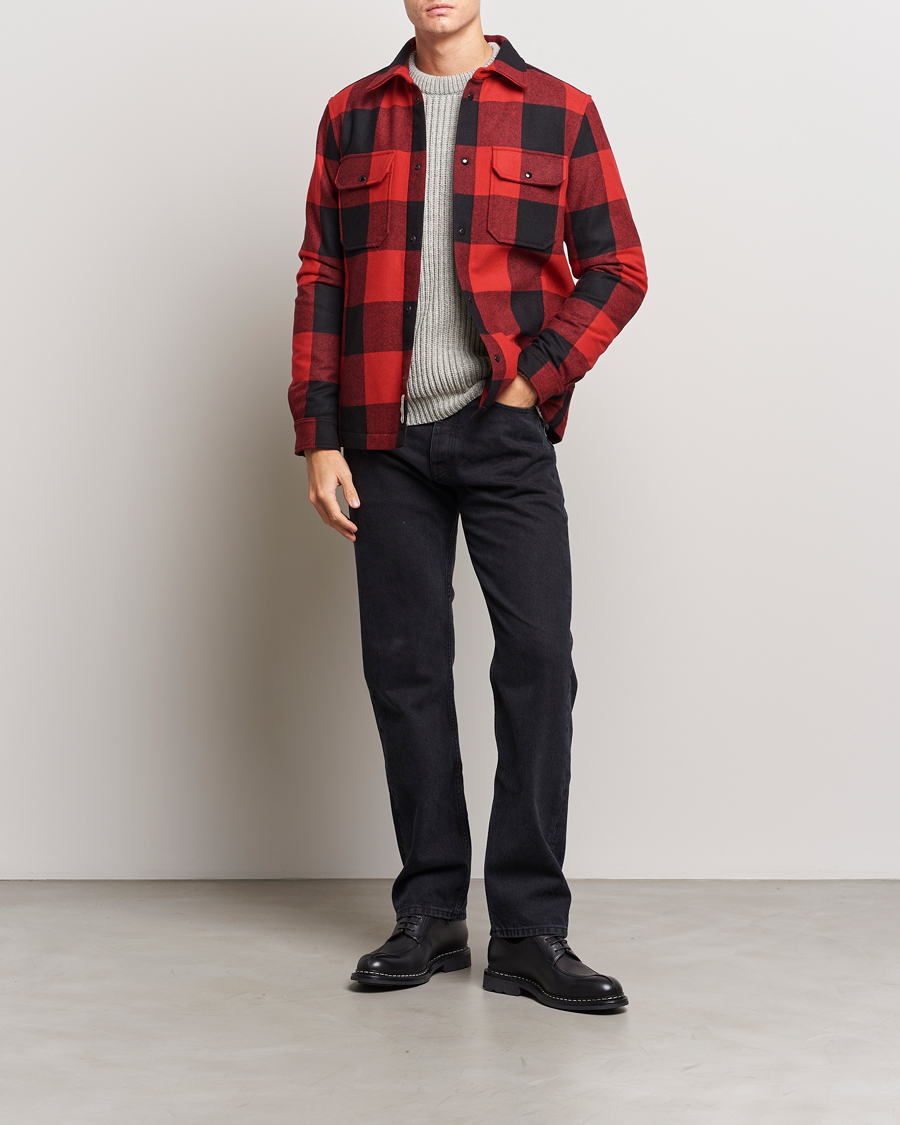 Mies | Takit | Woolrich | Alaskan Melton Wool Overshirt Red Buffalo