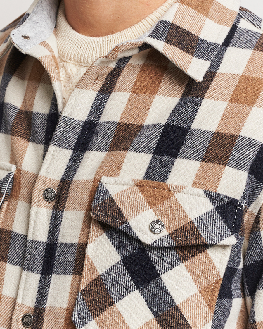 Mies | Kauluspaidat | Woolrich | Alaskan Melton Wool Overshirt White Buffalo