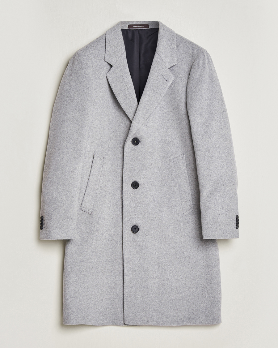 Mies | Takit | Oscar Jacobson | Shaw Wool/Cashmere Coat Light Grey