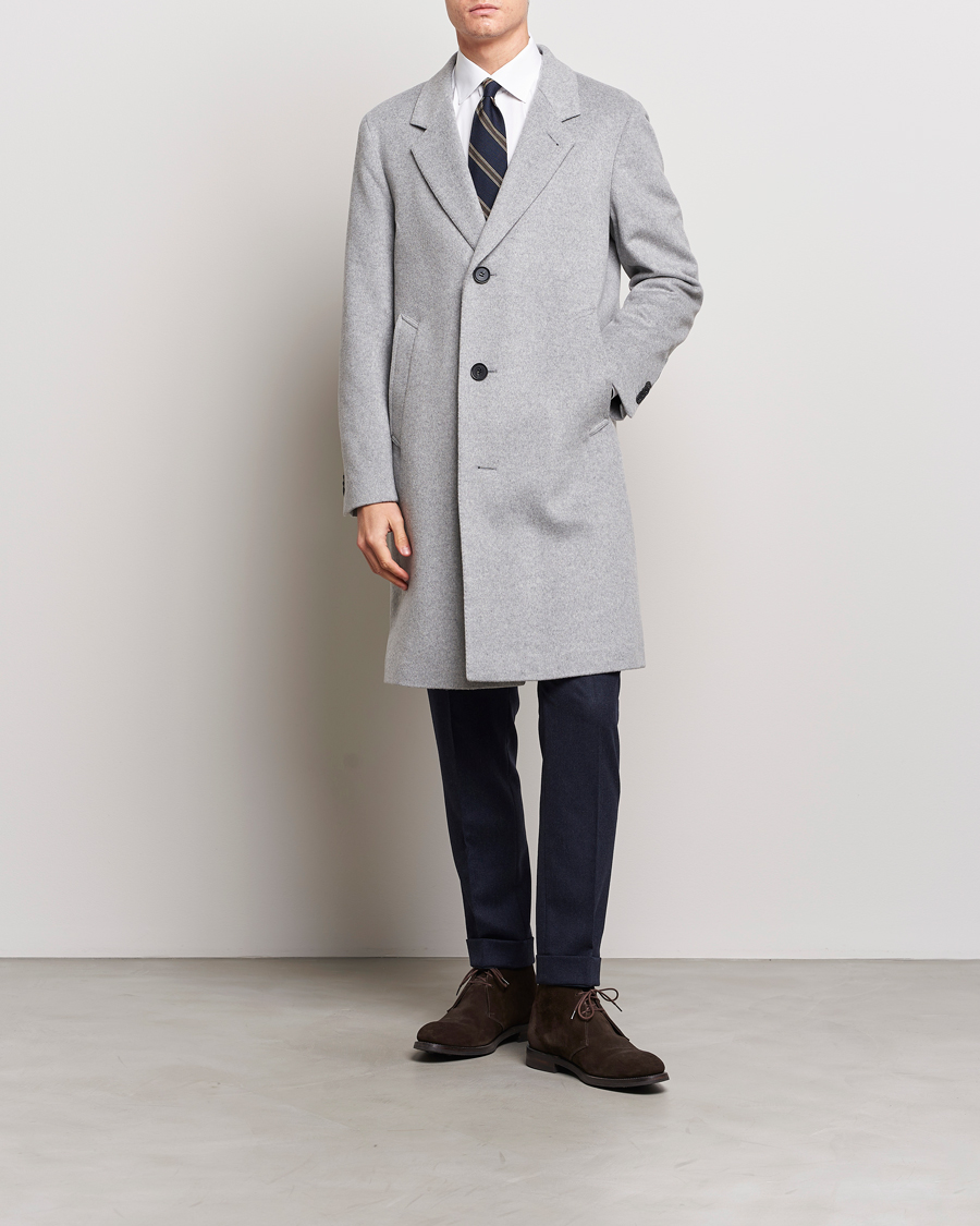 Mies | Takit | Oscar Jacobson | Shaw Wool/Cashmere Coat Light Grey
