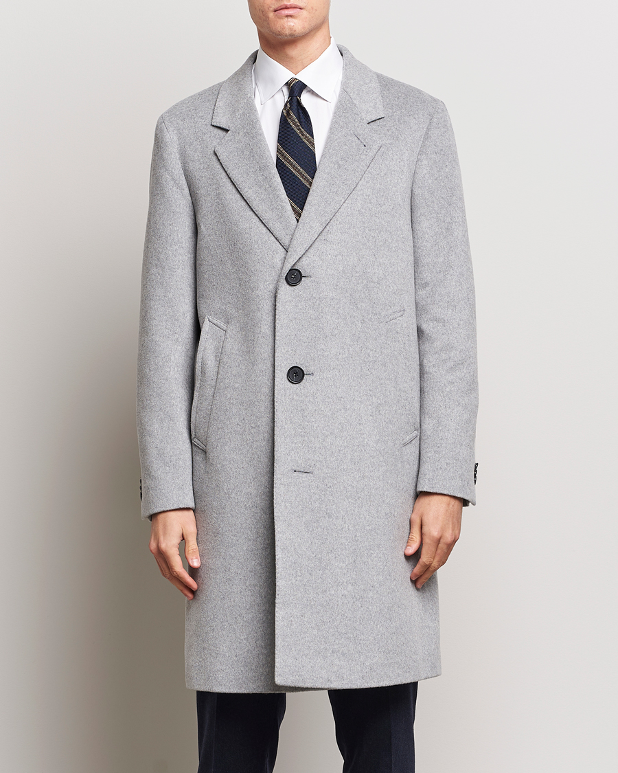 Mies | Takit | Oscar Jacobson | Shaw Wool/Cashmere Coat Light Grey