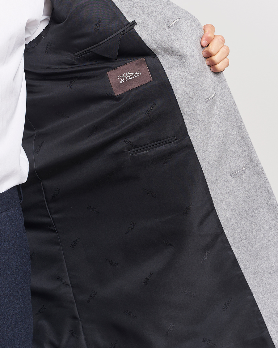 Mies | Takit | Oscar Jacobson | Shaw Wool/Cashmere Coat Light Grey