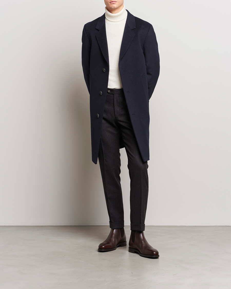 Mies | Takit | Oscar Jacobson | Shaw Wool/Cashmere Coat Navy
