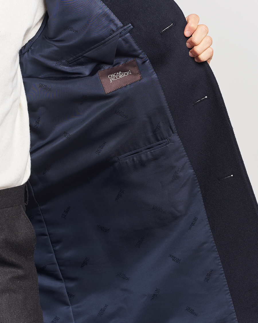 Mies | Takit | Oscar Jacobson | Shaw Wool/Cashmere Coat Navy