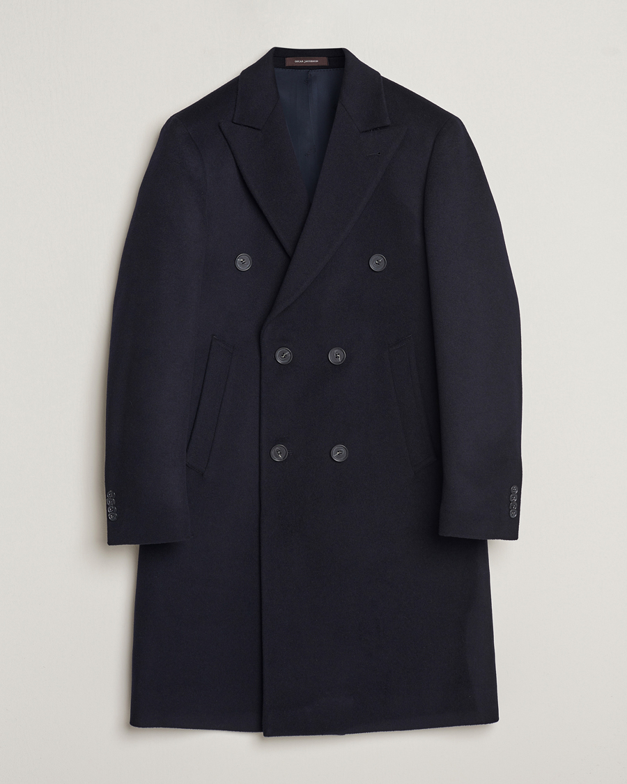 Mies | Takit | Oscar Jacobson | Slater Wool/Cashmere Double Breasted Coat Navy