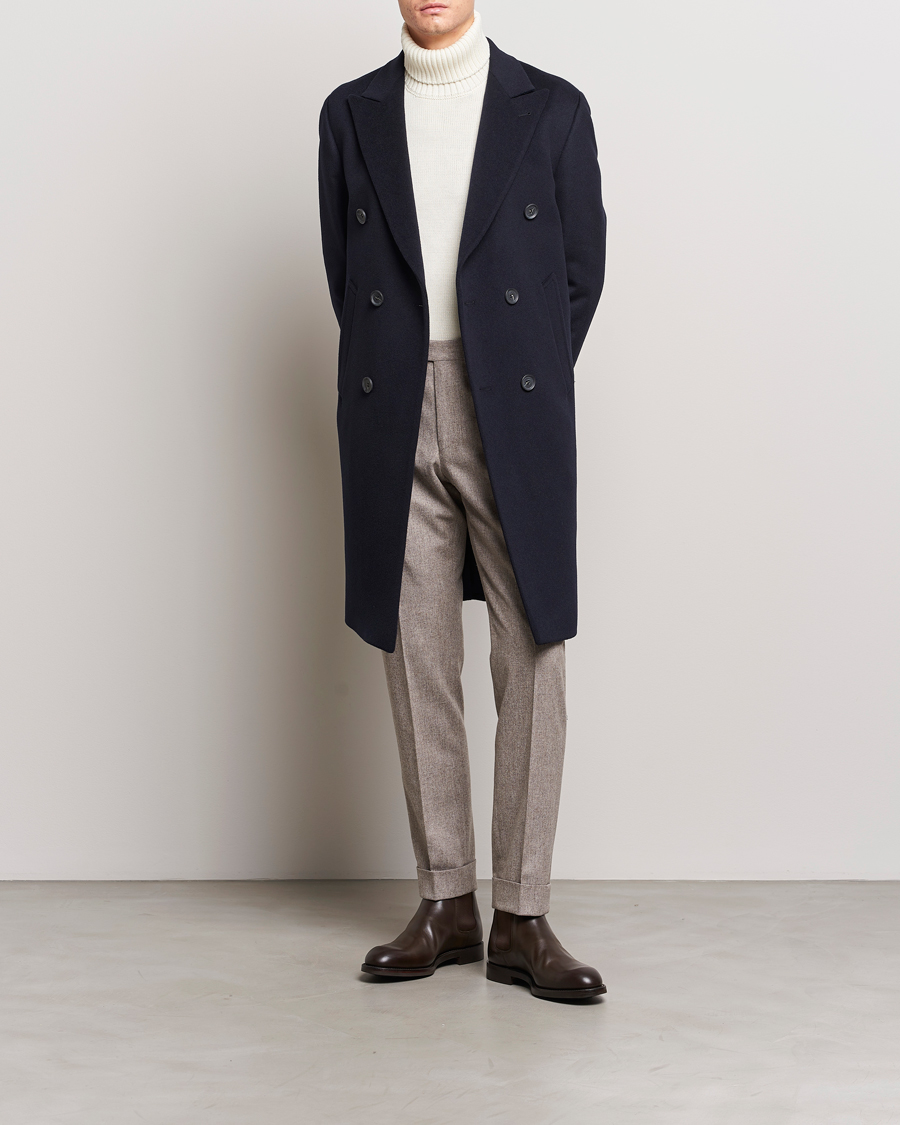 Mies | Takit | Oscar Jacobson | Slater Wool/Cashmere Double Breasted Coat Navy