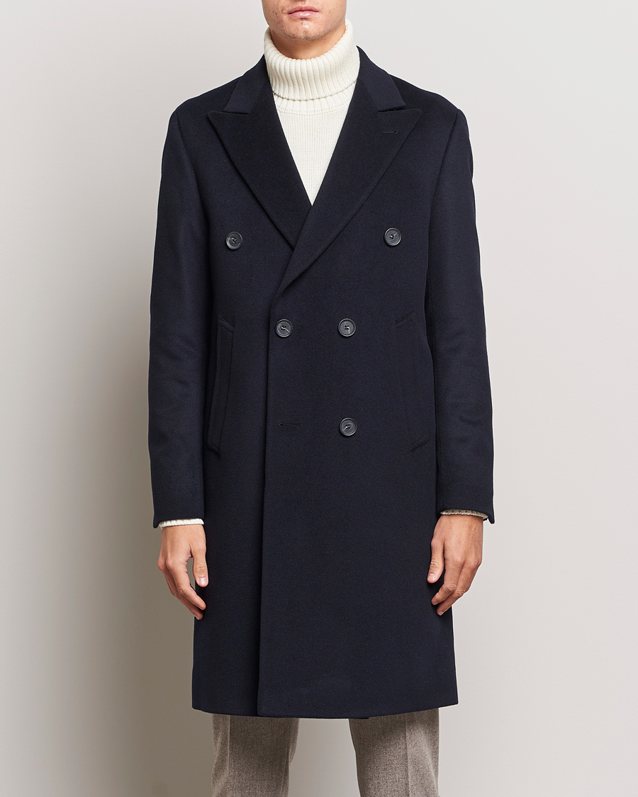 Mies | Takit | Oscar Jacobson | Slater Wool/Cashmere Double Breasted Coat Navy