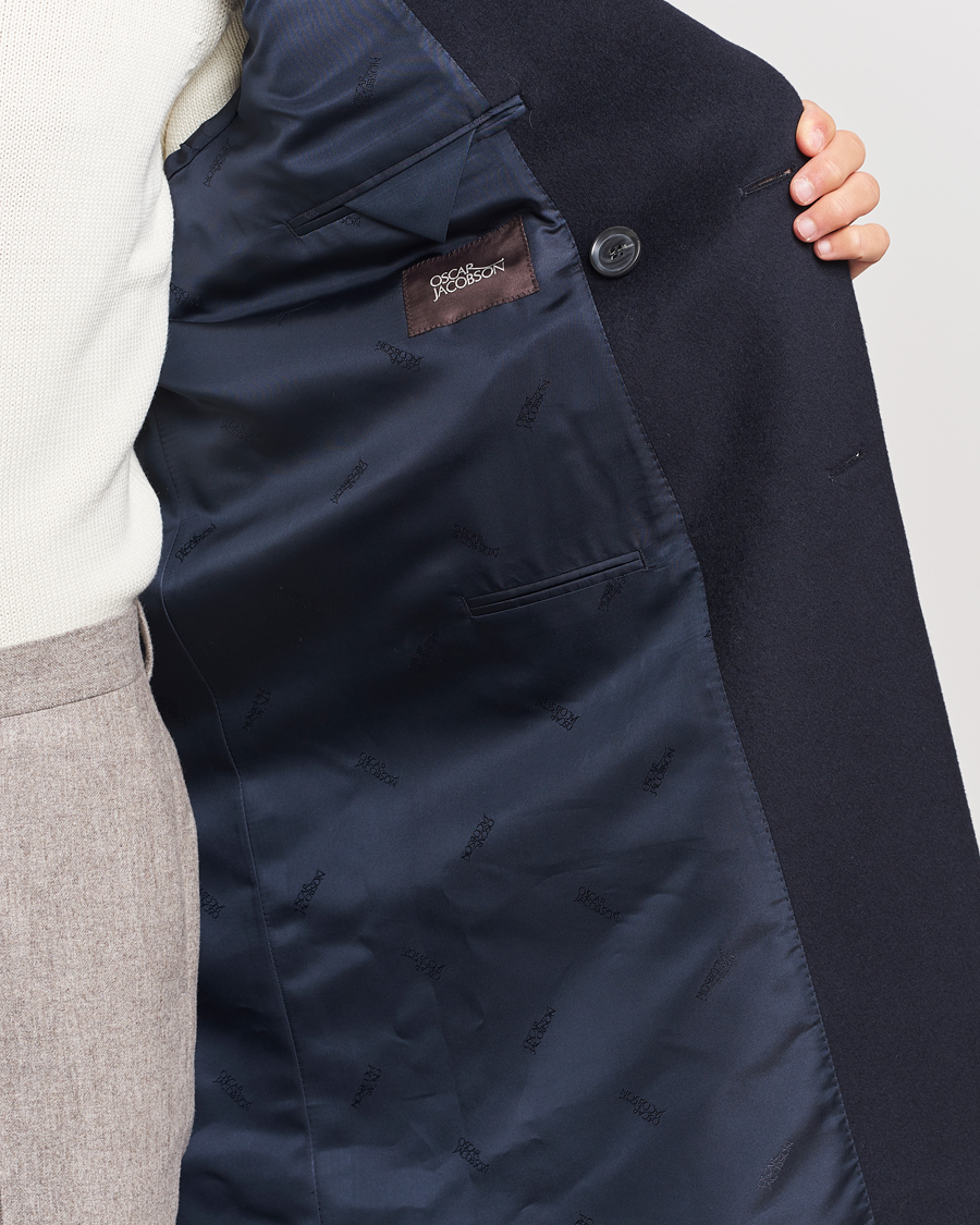 Mies | Takit | Oscar Jacobson | Slater Wool/Cashmere Double Breasted Coat Navy