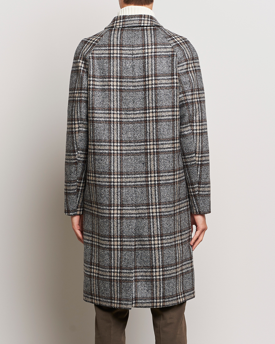 Mies | Takit | Oscar Jacobson | Sala Checked Raglan Wool Coat Brown